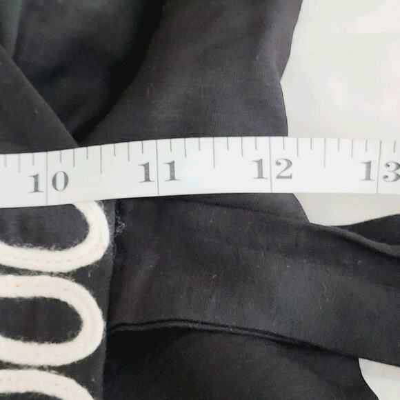 Mon Renn Dress Small Black Sentiment Mini Wrap Plunge Neck Belt Cornelli NEW - Picture 15 of 16